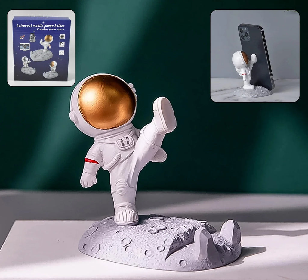 Mobile Holder Astronaut Phone Stand Planet Creative Fun 3d Design (1 Pc)